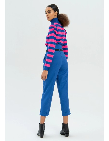 Regular broek met hoge taille van technische stof van Fracomina