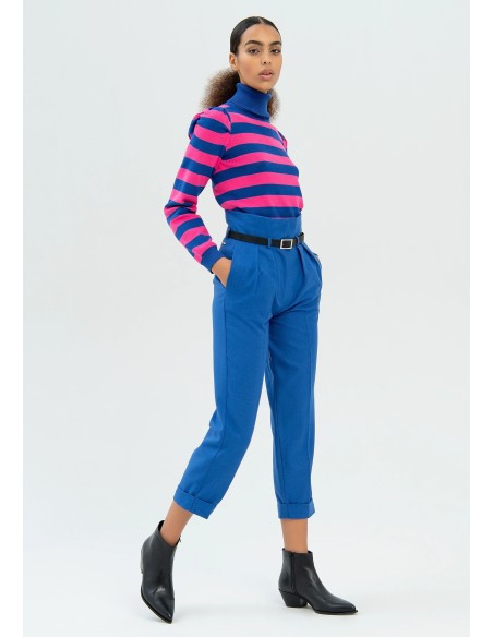 Regular broek met hoge taille van technische stof van Fracomina