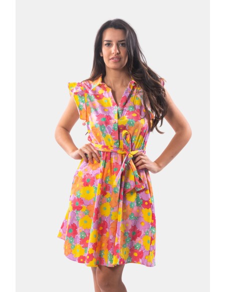 Mini-jurk in overhemdstijl met bloemenprint van Fracomina
