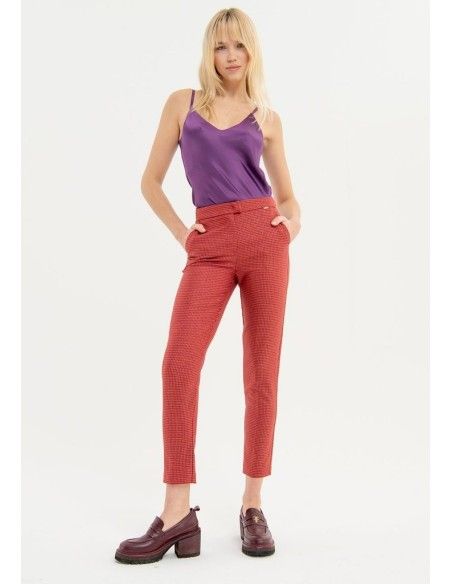 Regular broek van technische stof Fracomina