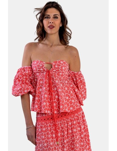 Topje Linea Ad A met bloemenprint van Fracomina