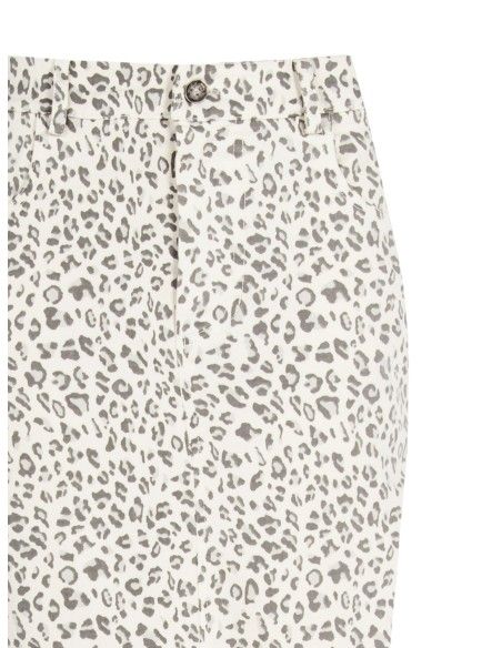 Midi-rok van denim met luipaardprint van Rinascimento