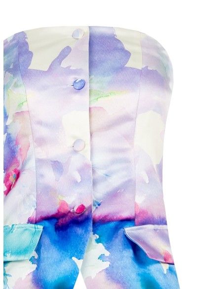 Rinascimento Gilet met bloemenfantasie