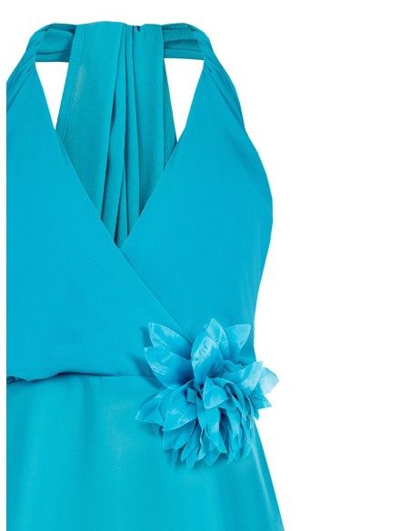 Georgette top met bloemspeld van Rinascimento