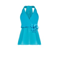 Georgette top met bloemspeld van Rinascimento