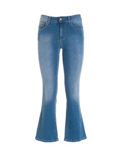 Bella Flare Cropped-jeans van verfijnde stretchdenim van Fracomina