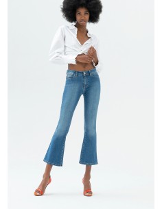 Bella Flare Cropped-jeans van verfijnde stretchdenim van Fracomina 2