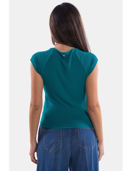 Guess-ribgebreide top met vierkante halslijn