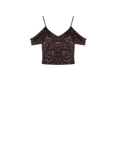 Met pailletten bedekte crop top van Rinascimento