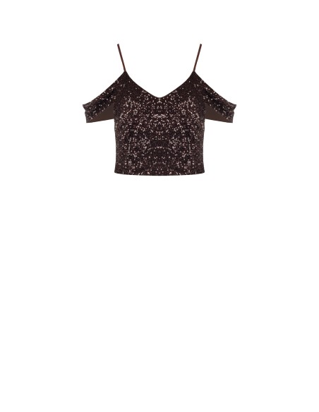 Met pailletten bedekte crop top van Rinascimento