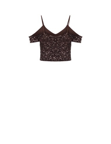 Met pailletten bedekte crop top van Rinascimento