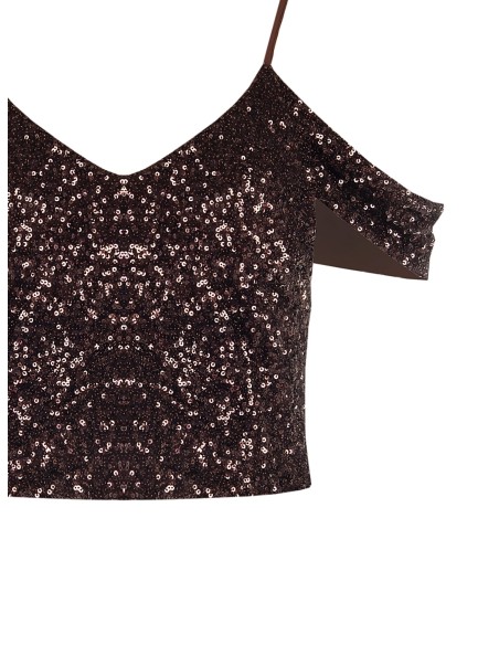 Met pailletten bedekte crop top van Rinascimento