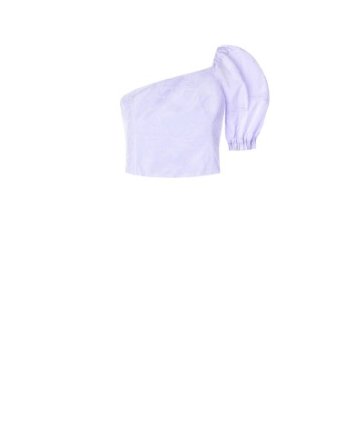 Rinascimento Crop Top met één schouder van jacquard-satijn