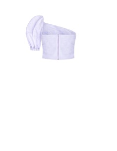 Rinascimento Crop Top met één schouder van jacquard-satijn 2