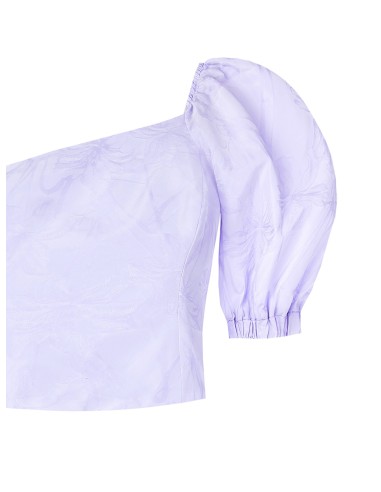 Rinascimento Crop Top met één schouder van jacquard-satijn
