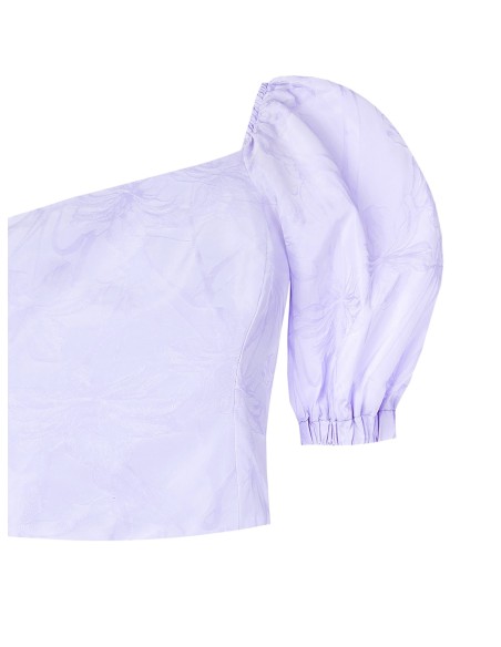 Rinascimento Crop Top met één schouder van jacquard-satijn