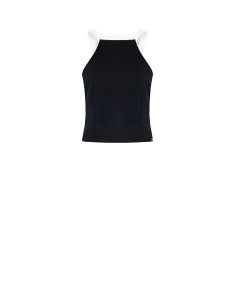 Strakke crop top van technische stof met strik aan de achterkant Rinascimento