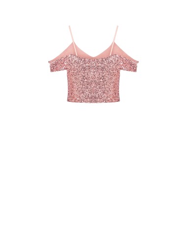 Met pailletten bedekte crop top van Rinascimento