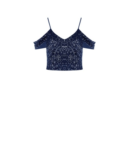 Met pailletten bedekte crop top van Rinascimento