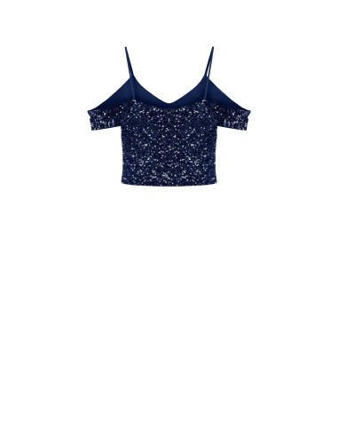 Met pailletten bedekte crop top van Rinascimento