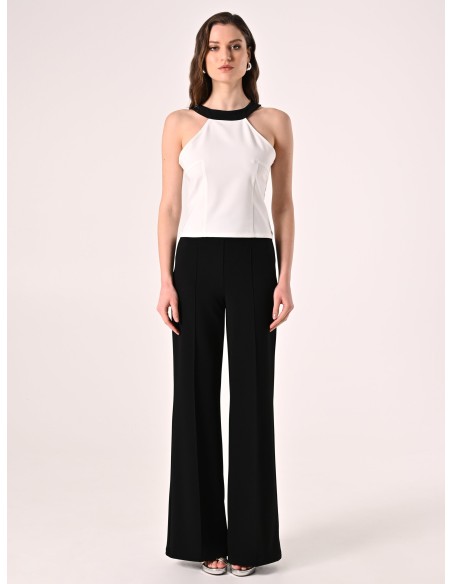 Strakke crop top van technische stof met strik aan de achterkant Rinascimento