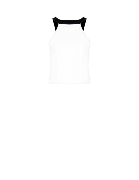 Strakke crop top van technische stof met strik aan de achterkant Rinascimento
