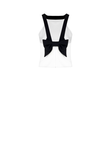 Strakke crop top van technische stof met strik aan de achterkant Rinascimento