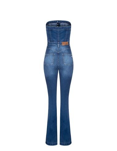 Denim jumpsuit met wijde pijpen van Rinascimento