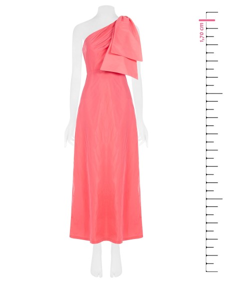 Lange asymmetrische nylonjurk met strik van Rinascimento