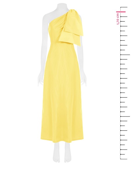 Lange asymmetrische nylonjurk met strik van Rinascimento