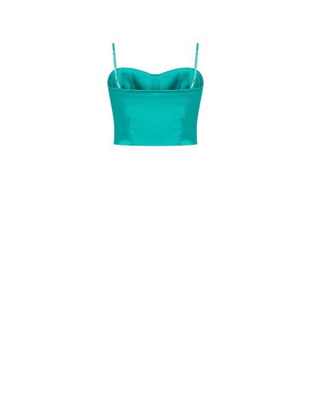 Bandeau-crop top van satijn van Rinascimento
