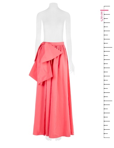 Lange cirkelrok van nylon met een maxi-strik aan de zijkant Rinascimento