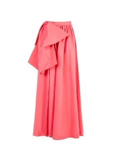 Lange cirkelrok van nylon met een maxi-strik aan de zijkant Rinascimento