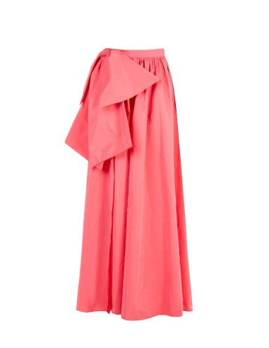 Lange cirkelrok van nylon met een maxi-strik aan de zijkant Rinascimento