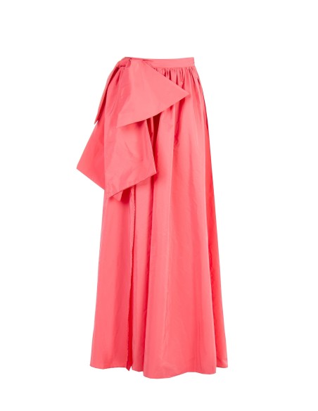 Lange cirkelrok van nylon met een maxi-strik aan de zijkant Rinascimento