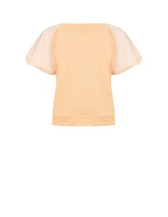 Oversized sweater van katoenmix met nylon pofmouwen Rinascimento 2