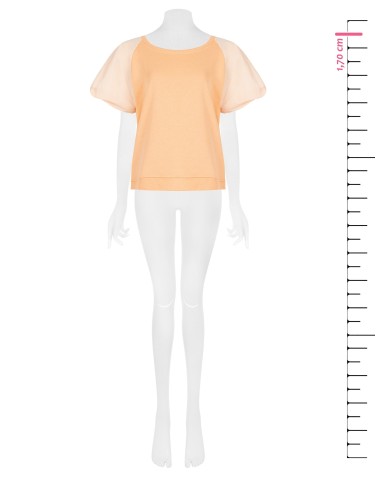 Oversized sweater van katoenmix met nylon pofmouwen Rinascimento