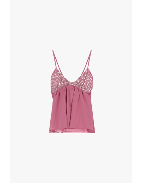 Top met spaghettibandjes en V-hals