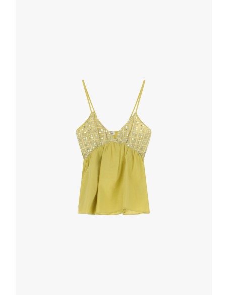 Top met spaghettibandjes en V-hals