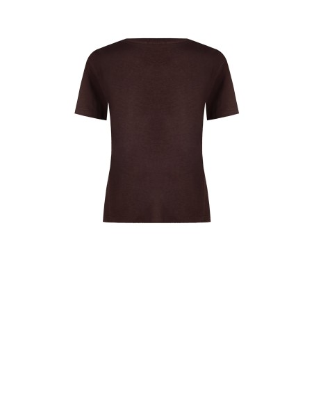Regular T-shirt van katoen met flockprint van een bloem – Rinascimento