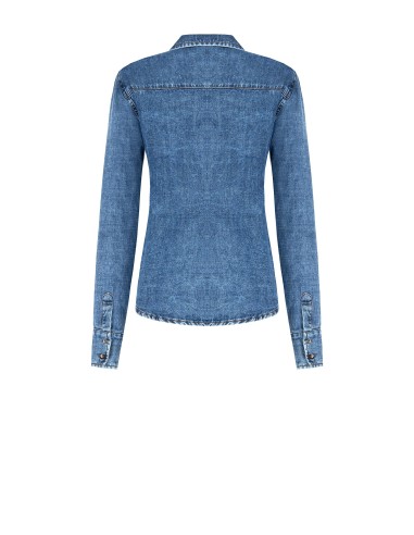Ruimvallend denim overhemd met zakjes van Rinascimento