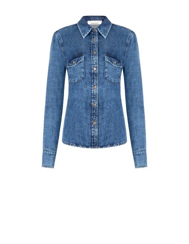Ruimvallend denim overhemd met zakjes van Rinascimento
