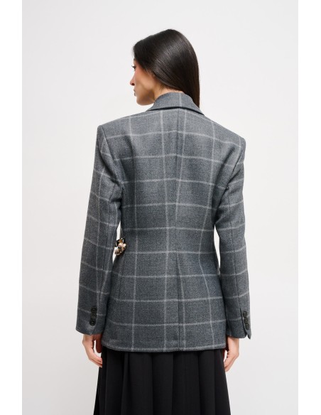 Geruite jas met riem in de taille van Maryley