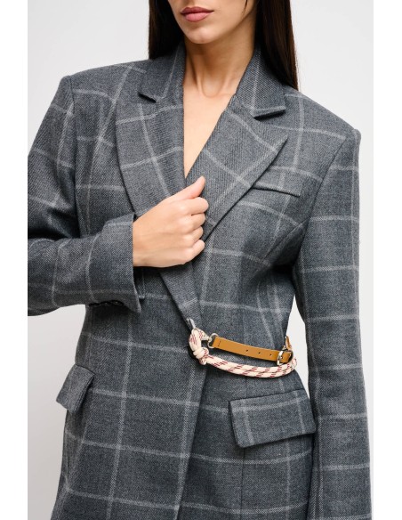 Geruite jas met riem in de taille van Maryley