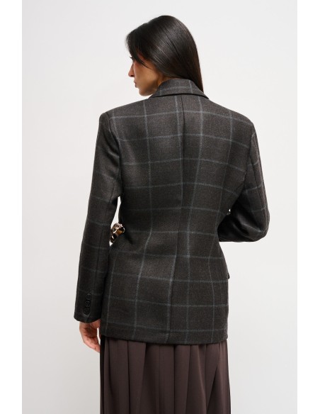 Geruite jas met riem in de taille van Maryley