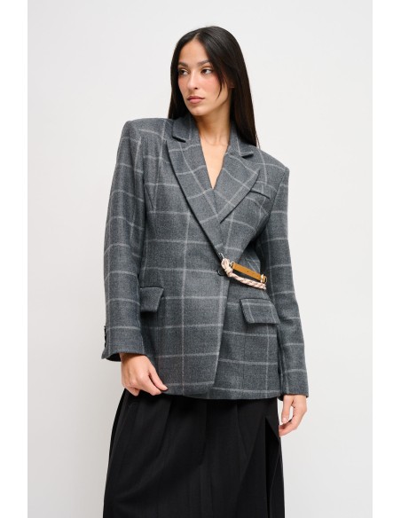 Geruite jas met riem in de taille van Maryley