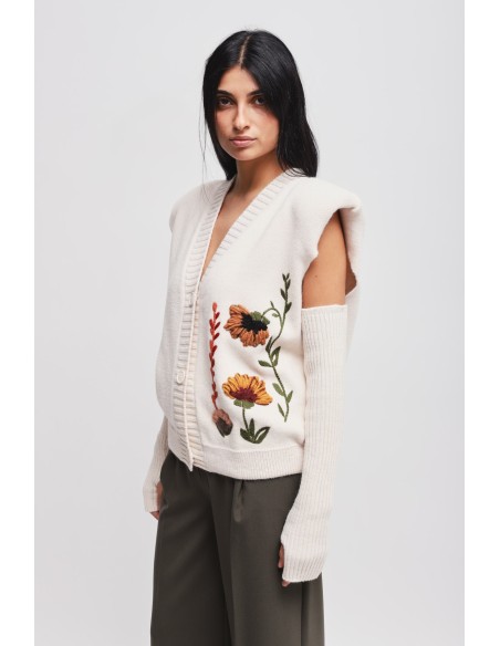 Gebreid gilet met mouwen Maryley