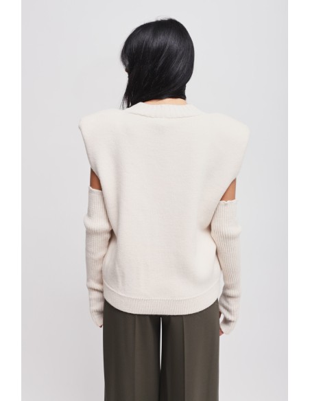 Gebreid gilet met mouwen Maryley