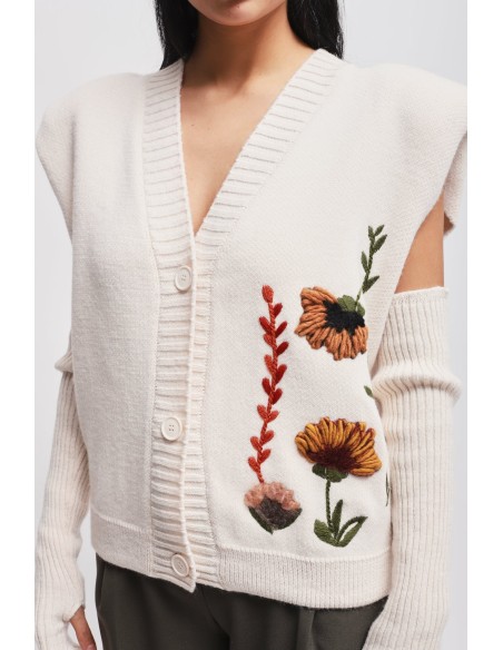Gebreid gilet met mouwen Maryley