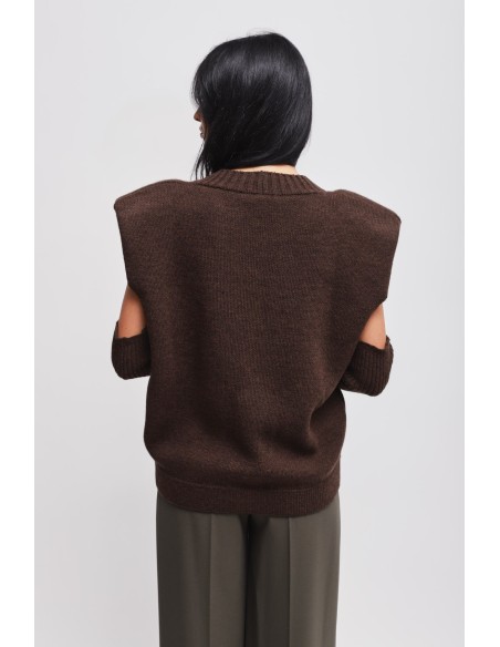 Gebreid gilet met mouwen Maryley